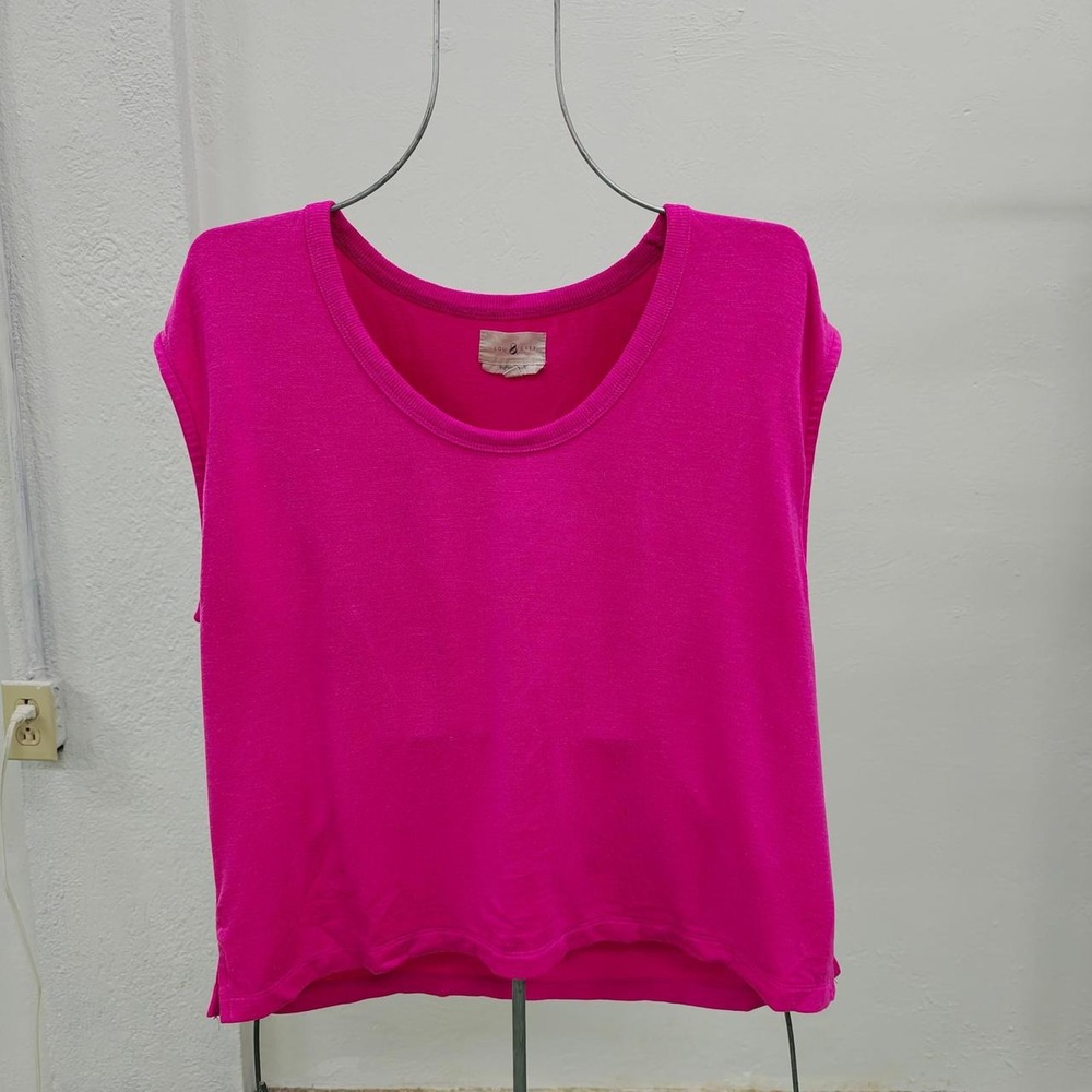 Lou & Grey Signaturesoft Hot Pink Muscle Tank Top Womens Medium Sleeveless Crew